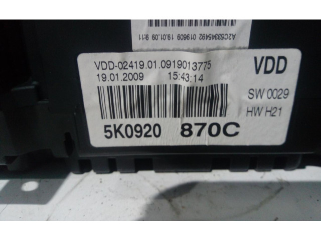 Панель приборов 5K0920870C Volkswagen Golf VI