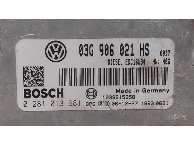 Řídící jednotka 03G906021HS, 0281013681 Volkswagen Caddy 2007