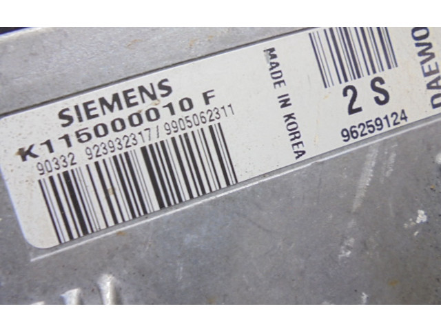 Блок управления двигателем Блок управления 96259124, 96259124   Chevrolet Matiz