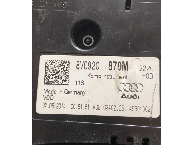 Панель приборов 8V0920870M, 51455010021 Audi A3 S3 8V
