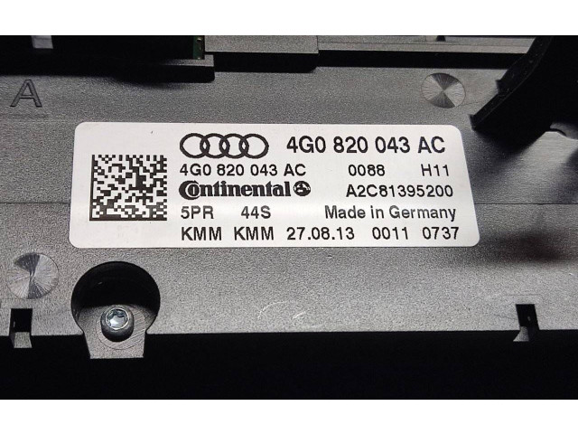 Блок управления климат-контролем 4G0820043AC, A2C81395200   Audi A6 S6 C7 4G