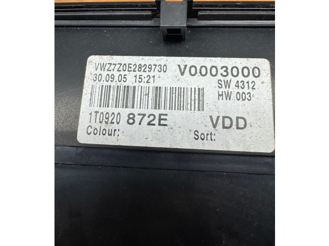Панель приборов 1T0920872E, VWZ7Z0E2829730 Volkswagen Touran I