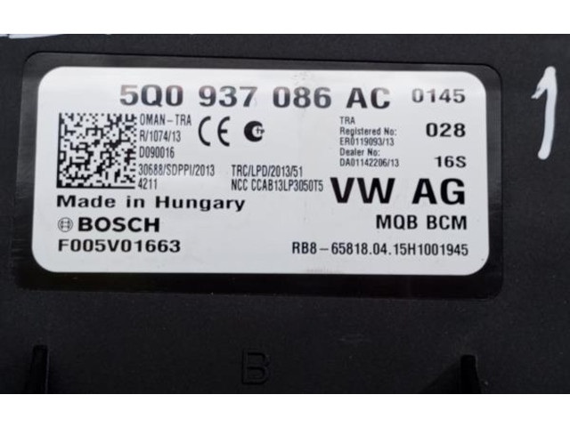 Блок комфорта 5Q0937086, 5Q0937086AC Volkswagen Golf VII