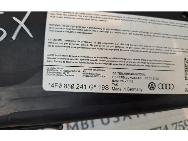Подушка безопасности в сиденье 4F0880241G, 4F0880241G Audi A6 S6 C6 4F