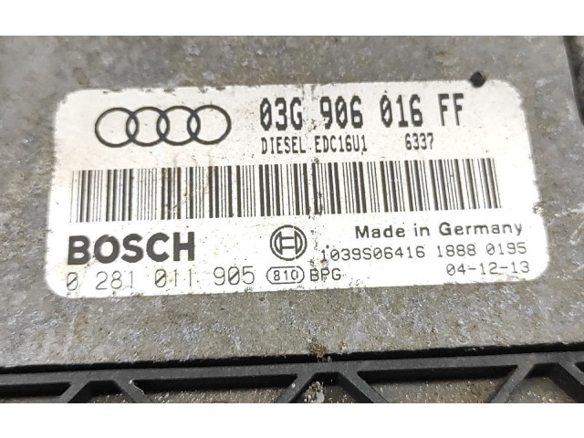 Блок управления двигателя 03G906016FF, 0281011905   Audi A3 S3 8P