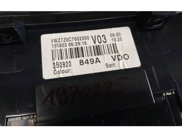 Панель приборов 3B0920849A Volkswagen PASSAT B5.5