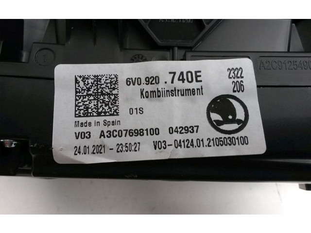 Панель приборов 6V0920740E, 6V0920740E   Skoda Fabia Mk3 (NJ)       