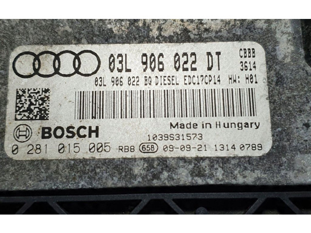 Блок управления двигателя 03L906022DT, 0281015005 Audi A3 S3 8P