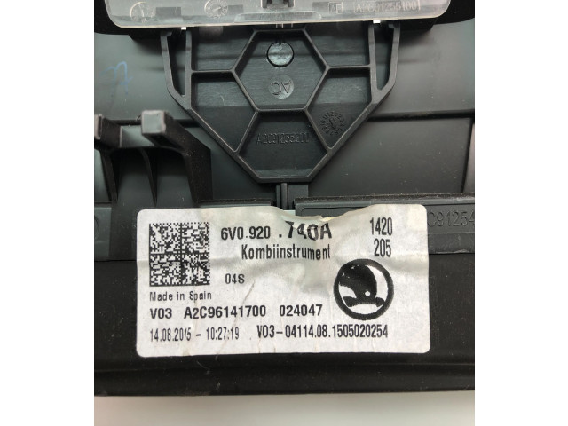 Спидометр (приборный щиток) 6V0920740A   Skoda Fabia Mk3 (NJ)   