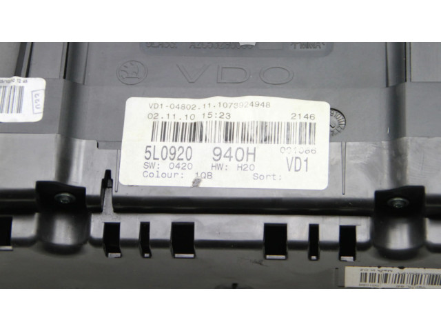 Панель приборов 5L0920940H Skoda Yeti (5L)