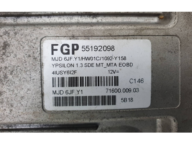 Блок управления двигателем Блок управления 55192098 Lancia Ypsilon