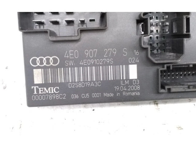 Zámek zadních dveří 4E0907279S, 4E0910279S Audi A8 S8 D3 4E 2008