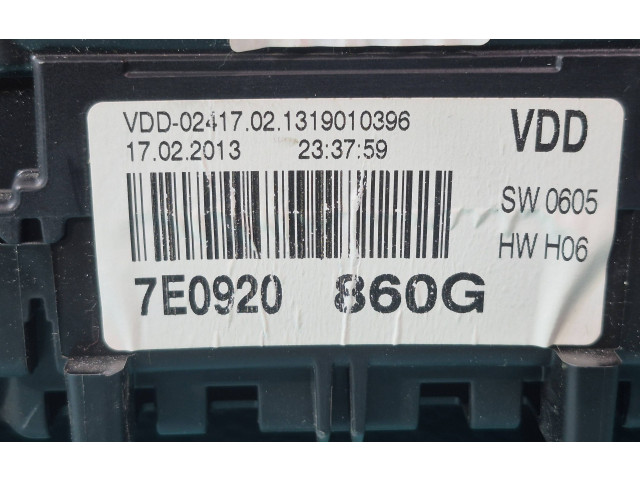 Geschwindigkeitsmesser Cockpit 7E0920860G Volkswagen Transporter - Caravelle T5