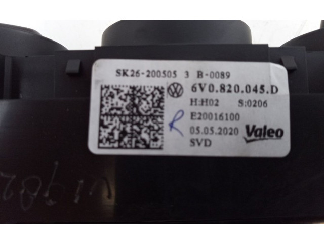 Блок управления климат-контролем 6V0820045D, 6V0820045D   Skoda Fabia Mk2 (5J)