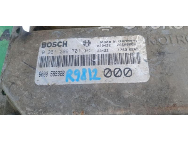 Блок управления двигателем Блок управления 0261206701, 6000589328. Dacia Nova