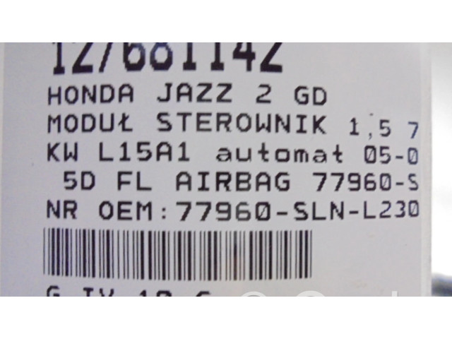 Блок подушек безопасности 77960-SAA-G821-M1   Honda Jazz