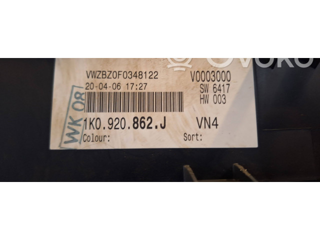 Панель приборов 1K0920862J, V0003000 Volkswagen Golf Plus