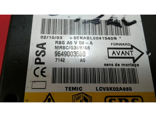 Блок подушек безопасности 9649003580 Citroen C2