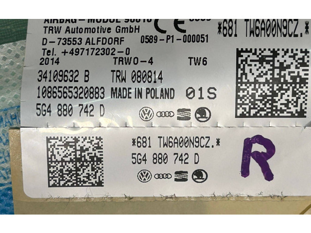 Боковая подушка безопасности 5G4880742D, 35013 Volkswagen Golf VII