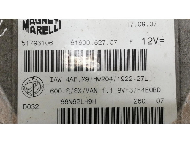 Блок управления двигателя 51793106 Fiat Seicento/600