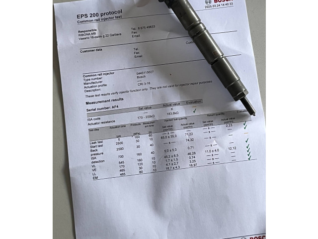 Форсунка A6420700587, 0445115027    Mercedes-Benz R W251   