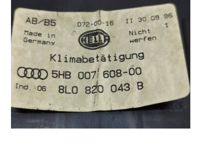 Блок управления климат-контролем 8L0820043B, 5HB00760800 Audi A3 S3 8L