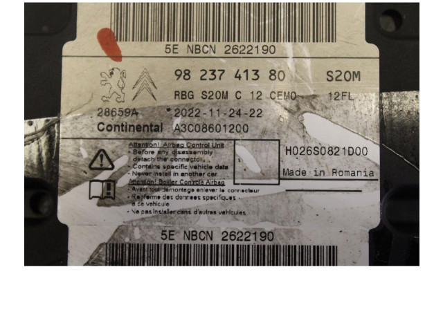 Блок подушек безопасности 9823741380   Peugeot Partner III