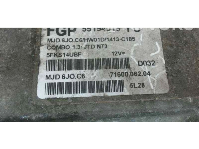 Блок управления двигателем Блок управления 55194018YU, CENTRALITAMOTORUCE   Opel Combo B