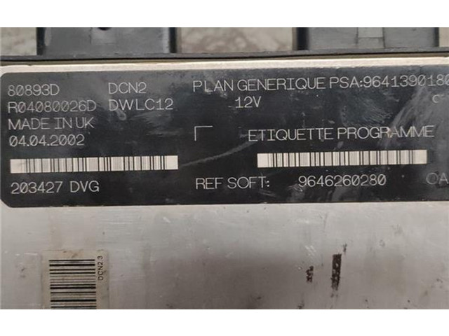 Řídící jednotka 9641390180, 9641390180 Citroen Berlingo 1998