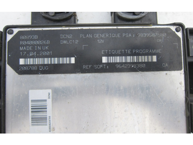 Řídící jednotka 9839587680, 9642398380 Citroen Berlingo 1999