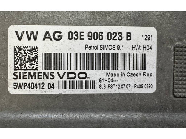 Блок управления двигателя 03E906023B, 5WP4041204 Skoda Fabia Mk2 (5J)