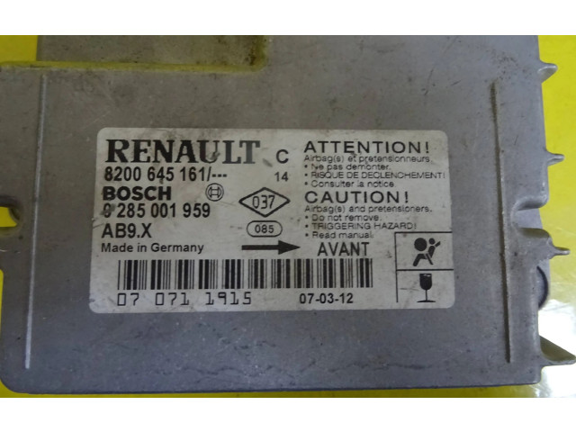 Блок подушек безопасности 8200645161, 0285001959   Renault Clio III