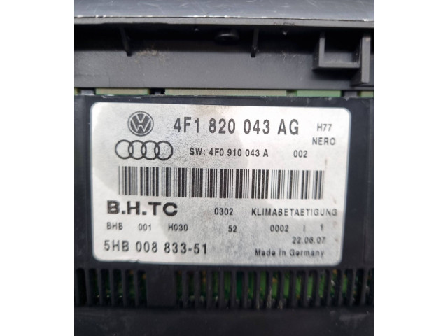 Блок управления климат-контролем 4F1820043AG, 4F0910043A Audi A6 S6 C6 4F
