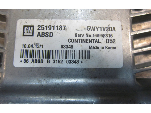 Блок управления двигателя 25191187, 5WY1V20A   Chevrolet Spark