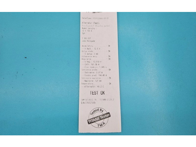 Генератор 51929089, IMPRK1360637 Jeep Renegade