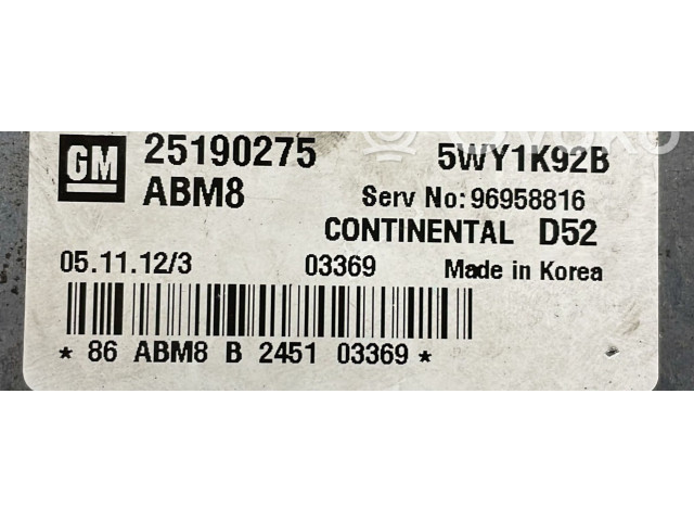 Комплект блоков управления 25190275, 25190275   Chevrolet Spark