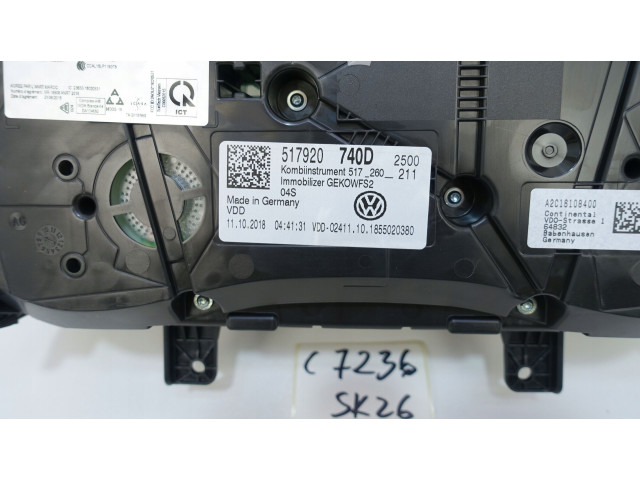 Панель приборов 517920740D, 517920740D   Volkswagen Golf Sportsvan       
