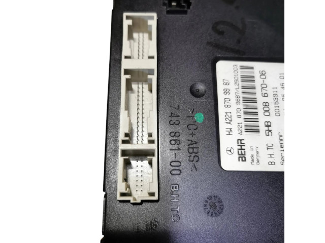 Блок управления климат-контролем A2218709987, 00153911 Mercedes-Benz S W221