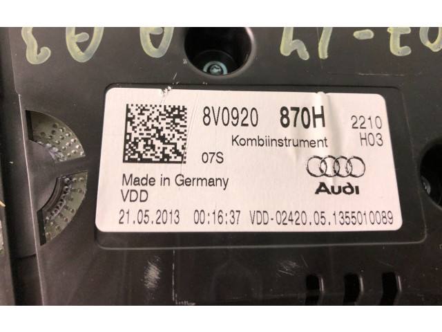 Панель приборов 8V0920870H   Audi A3 S3 8V       