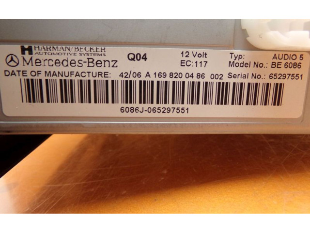 Pojistková skříňka Радио/ проигрыватель / навигация A1698200486, A1698200486 Mercedes-Benz B W245 2005