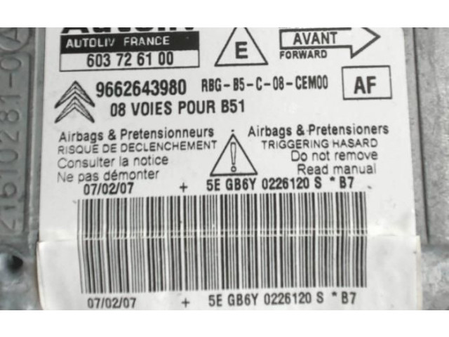 Блок подушек безопасности 9662643980   Citroen C4 I