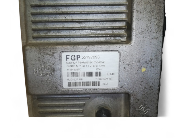 Řídící jednotka 55192093, 55192093 Fiat Punto (188) 2003