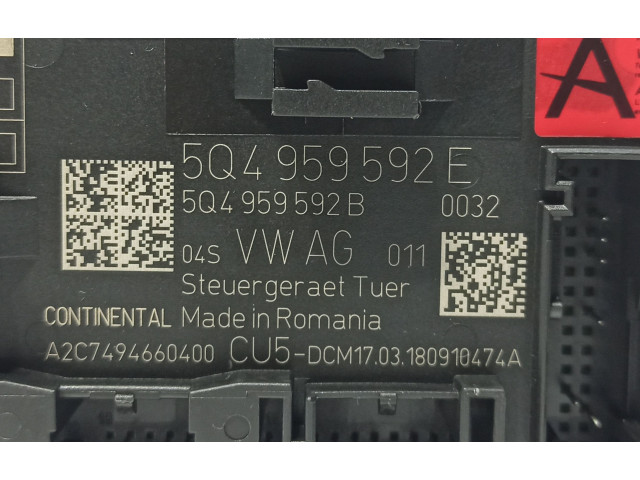 Блок комфорта 5Q4959592E Skoda Octavia Mk3 (5E)