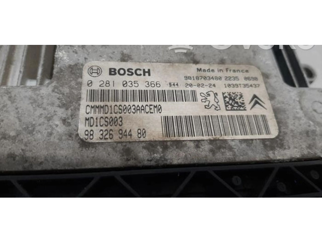 Блок управления двигателя 9832694480   Peugeot Partner III