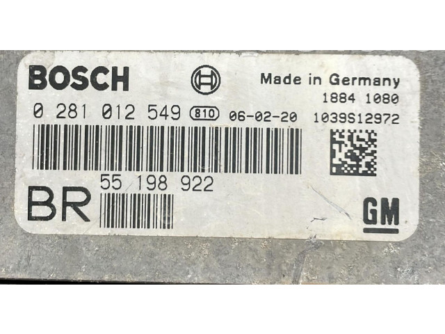 Řídící jednotka 0281012549, 0281012549 Opel Zafira B 2007
