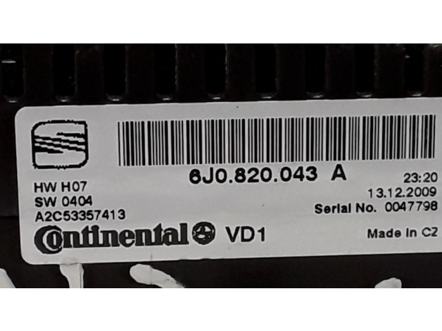 Блок управления климат-контролем 6J0820043A Seat Ibiza IV (6J,6P)