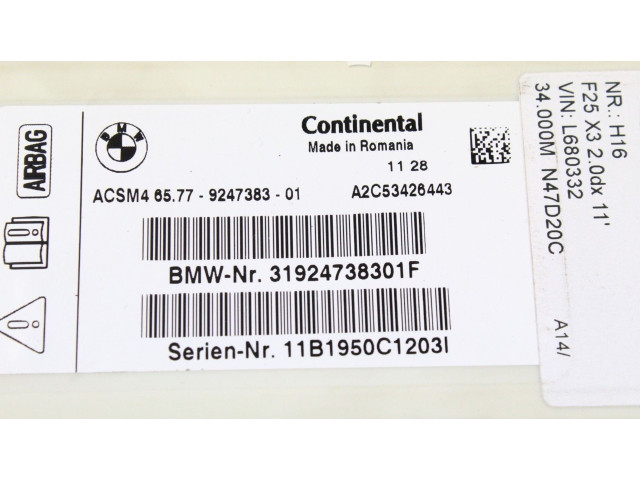 Блок подушек безопасности 9247383 BMW X3 F25