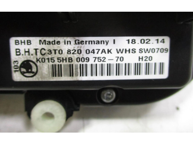 Блок управления климат-контролем 3T0820047AK   Skoda Yeti (5L)