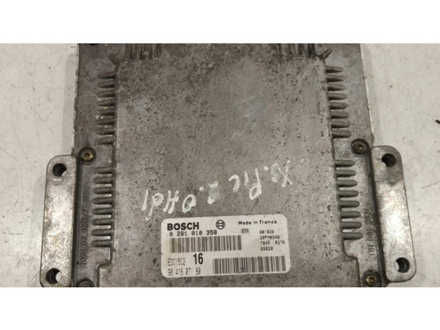 Блок управления двигателем Блок управления 0281010358, 9641607180 Citroen Xsara Picasso