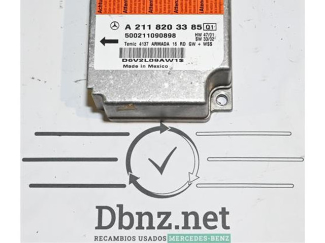 Блок подушек безопасности A2118203385, A2118203385 Mercedes-Benz E AMG W211